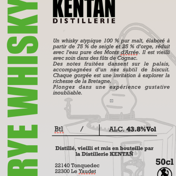 RYE WHISKY 50cl 43.8%